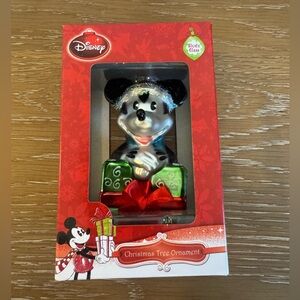 Blown Glass Mickey Mouse with Presents Christmas Ornament Hallmark Disney